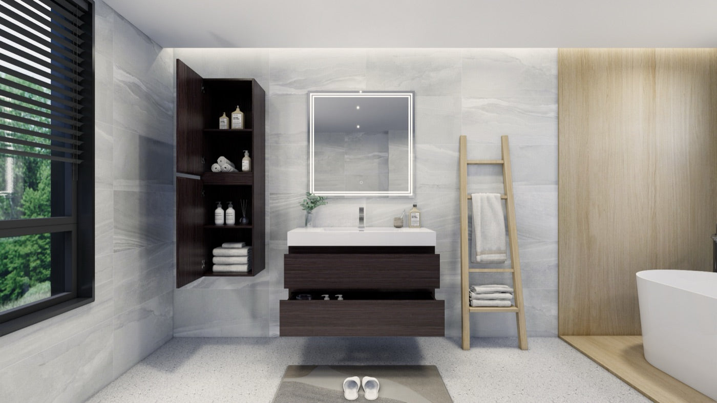 Color: White Oak | MOB 42" Floating Bathroom Vanity image 2
