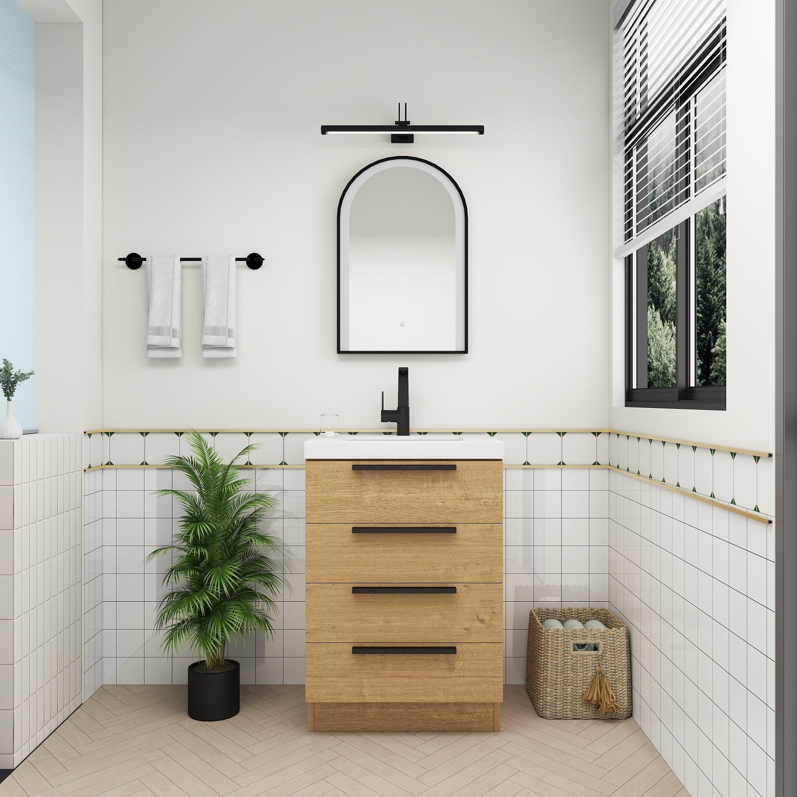 Color: White Oak | Carla 24" Freestanding Bathroom Vanity | Source: Carla24-TO (3).jpg