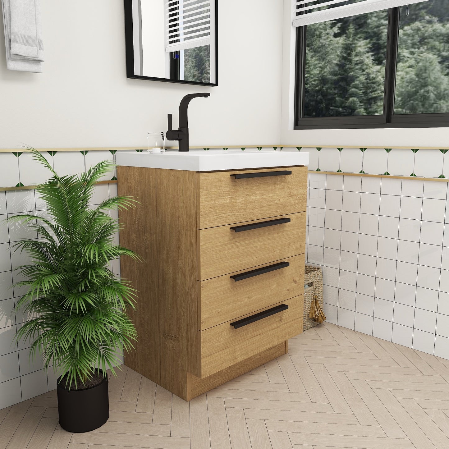 Color: Oak | Carla 24" Freestanding Bathroom Vanity | Source: Carla24-TO (6).jpg