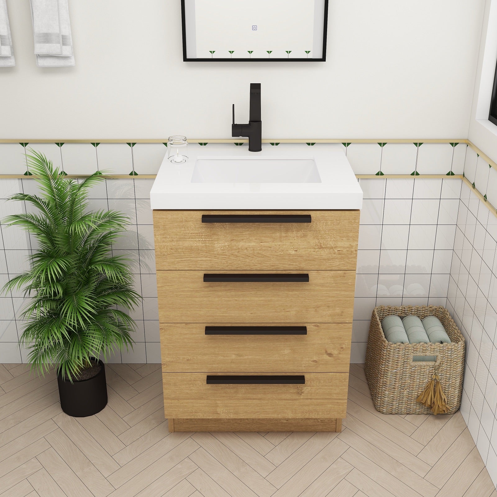 Color: White Oak | Carla 24" Freestanding Bathroom Vanity | Source: Carla24-TO (8).jpg