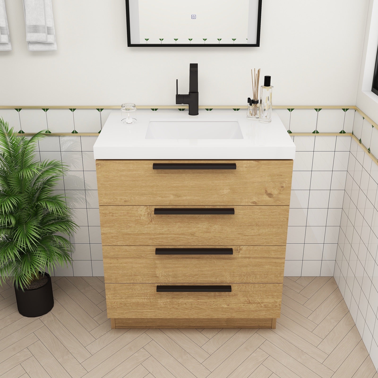 Color: Oak | Carla 30" Freestanding Bathroom Vanity | Source: Carla30-TO (8).jpg
