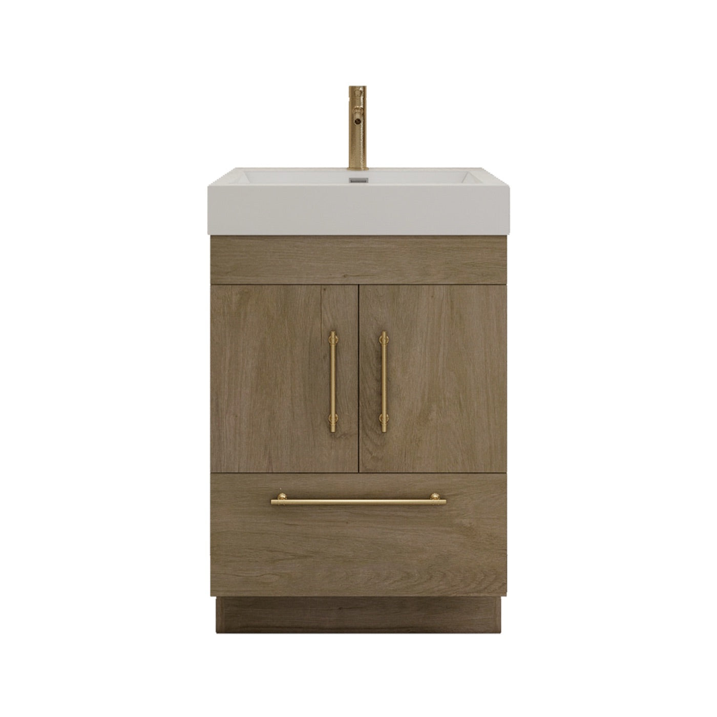 Color: White Oak | Elsa 24" Freestanding Bathroom Vanity image 1