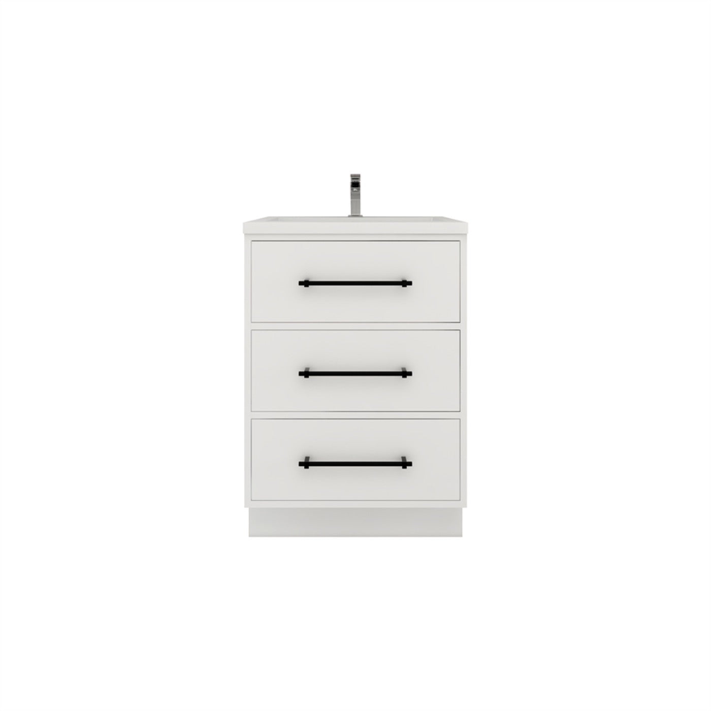Color: Gloss White | Victoria 24" Freestanding Bathroom Vanity image 1