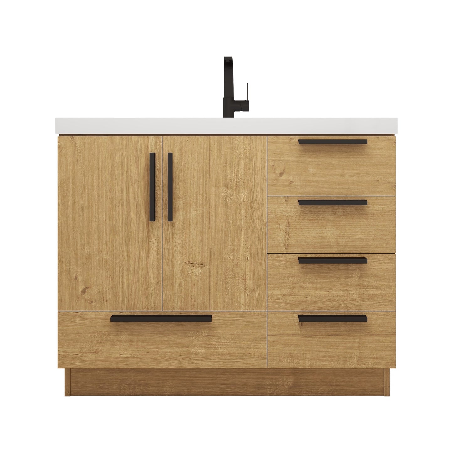 Carla 42" Freestanding Bathroom Vanity with Right Side Drawers image 1