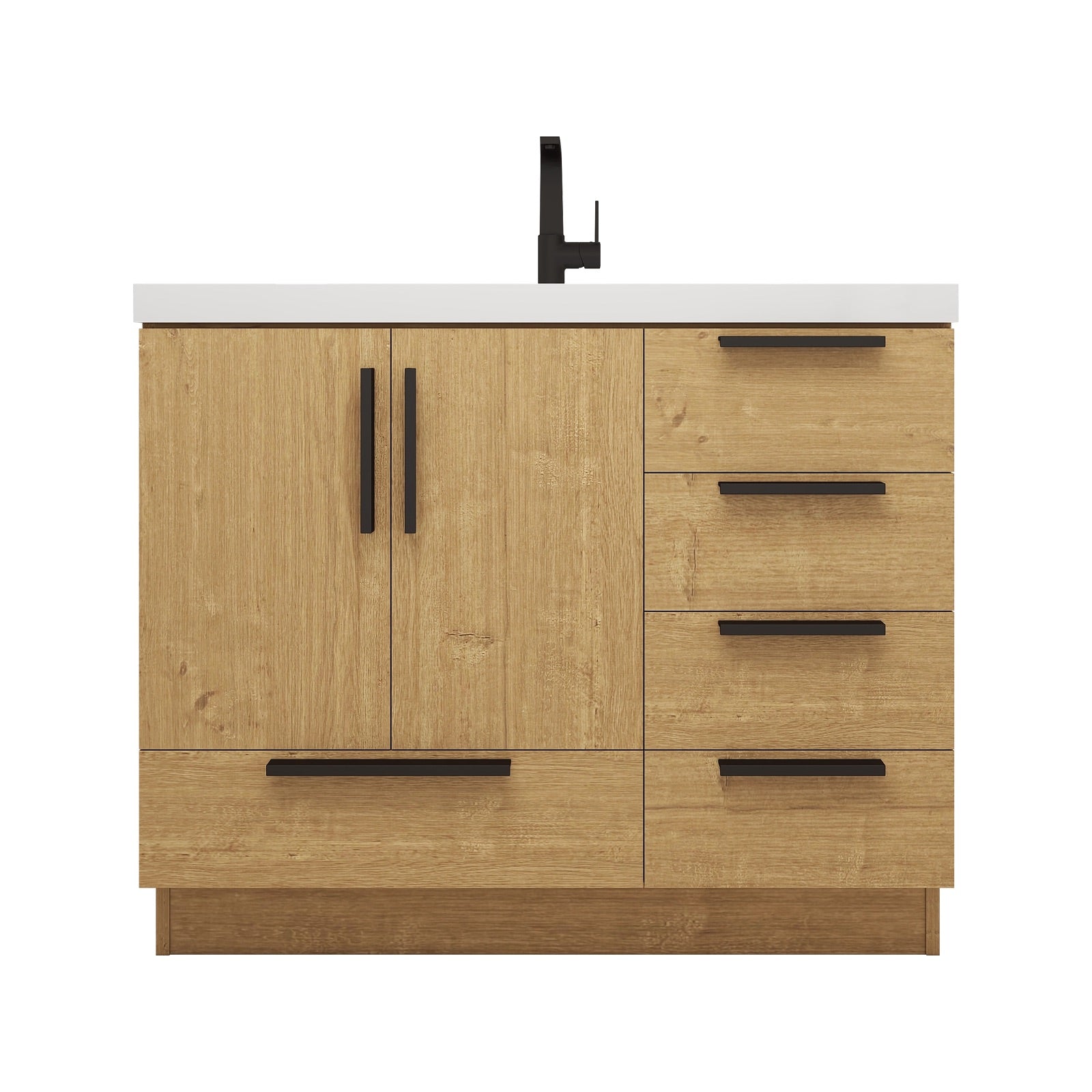 Carla 42" Freestanding Bathroom Vanity with Right Side Drawers image 1
