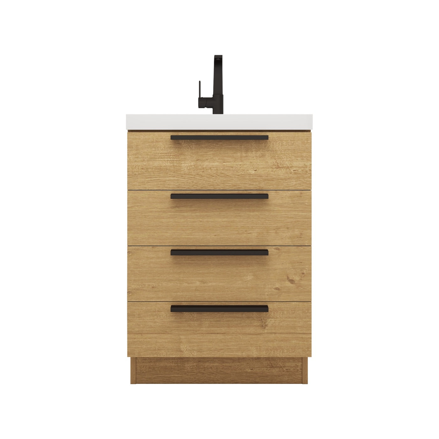 Color: White Oak | Carla 24" Freestanding Bathroom Vanity image 1