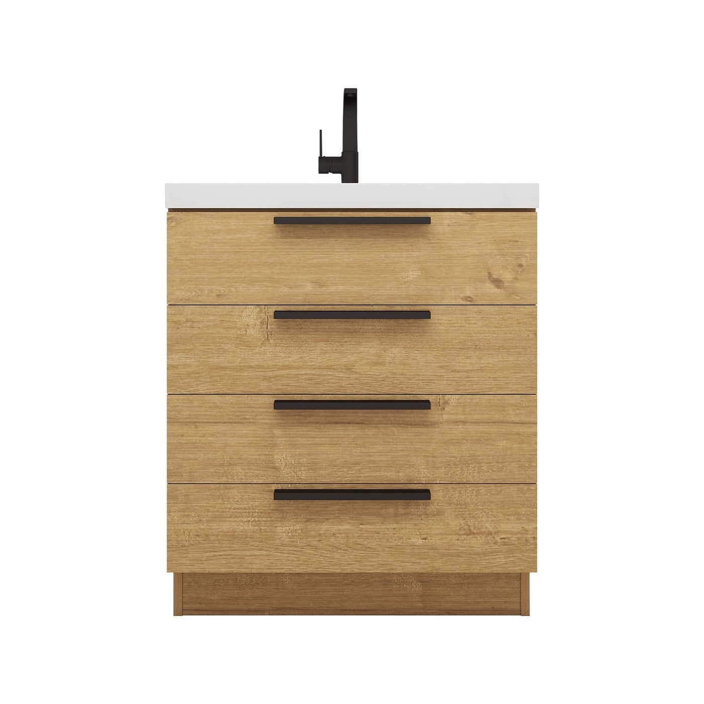 Color: White Oak | Carla 30" Freestanding Bathroom Vanity image 1