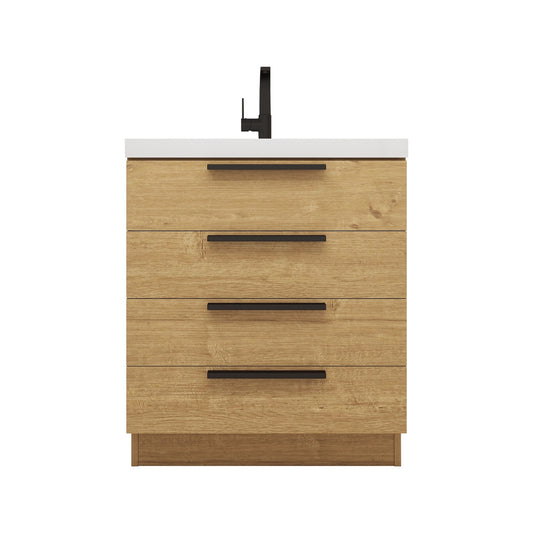 Color: White Oak | Carla 30" Freestanding Bathroom Vanity image 1