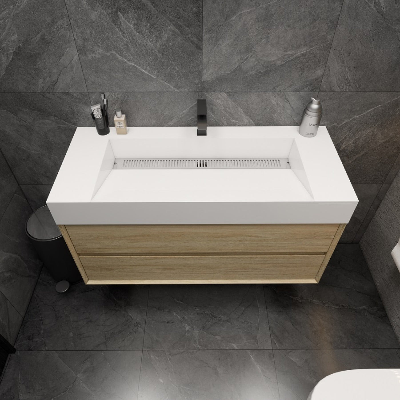 Color: Cement Oak | MAX 48" Floating Bathroom Vanity image 1