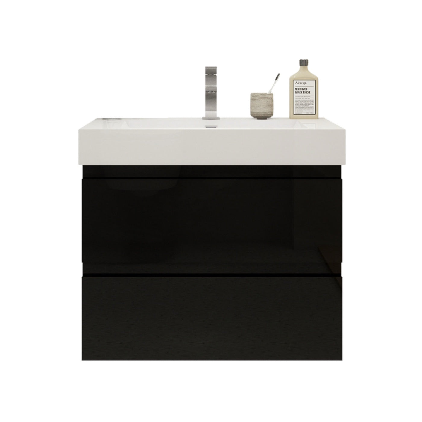 Color: Gloss Black | MOB 30" Floating Bathroom Vanity image 1