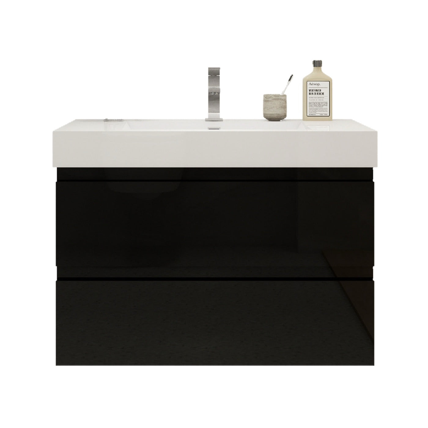 Color: Gloss Black | MOB 36" Floating Bathroom Vanity image 1