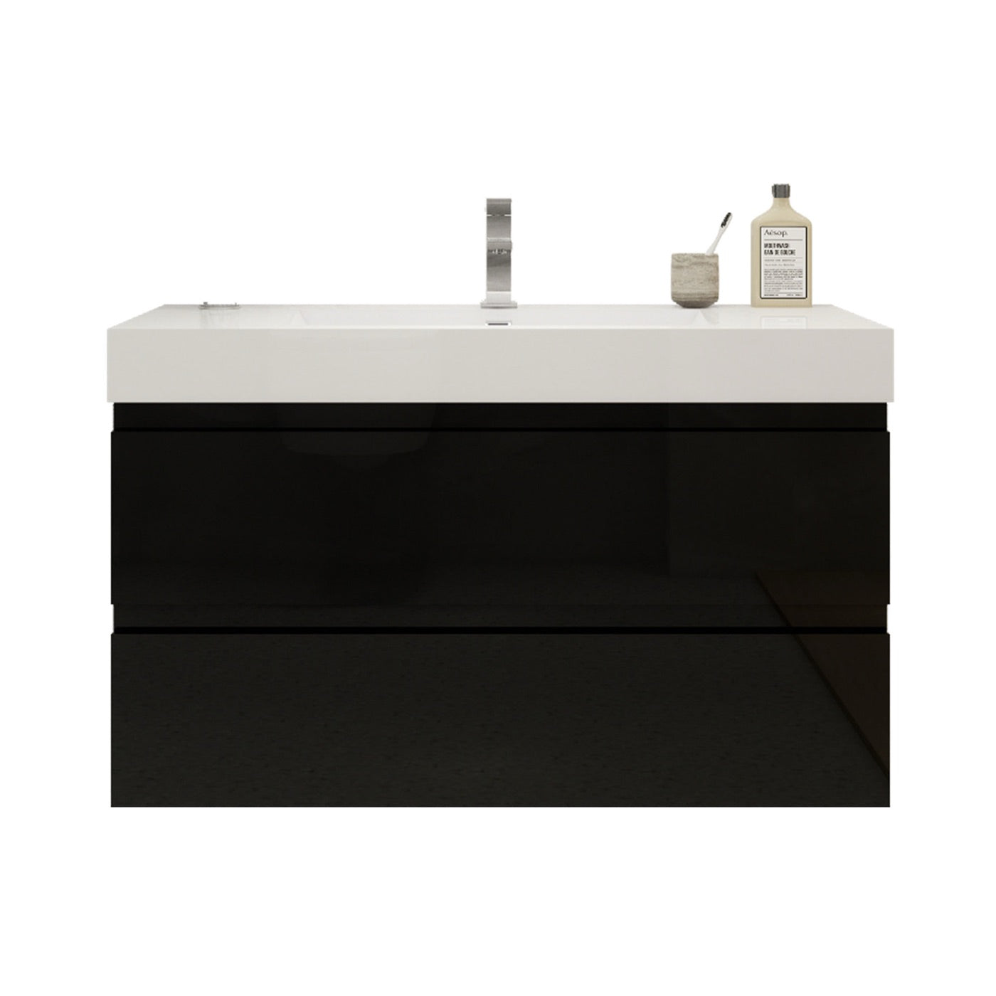 Color: Gloss Black | MOB 42" Floating Bathroom Vanity image 1