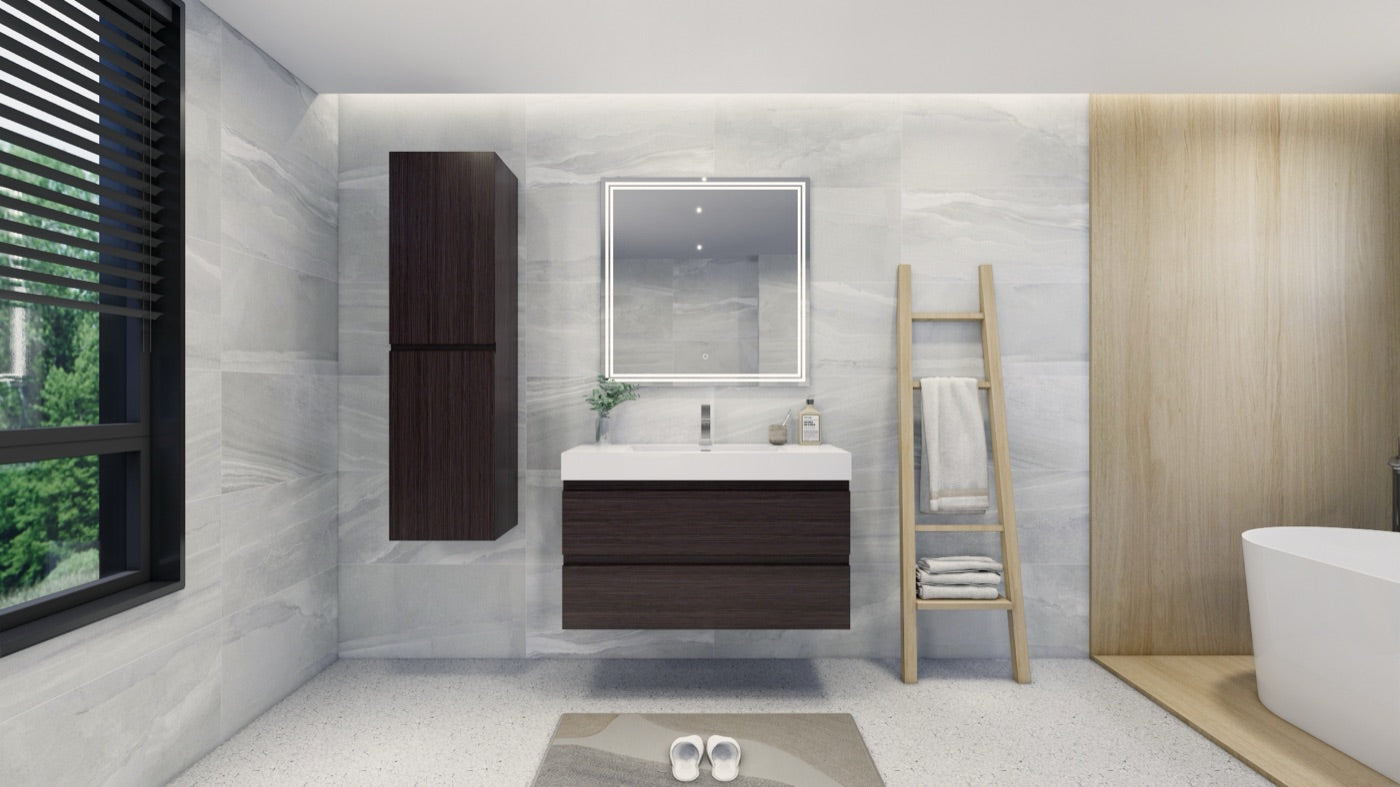 Color: White Oak | MOB 42" Floating Bathroom Vanity image 1