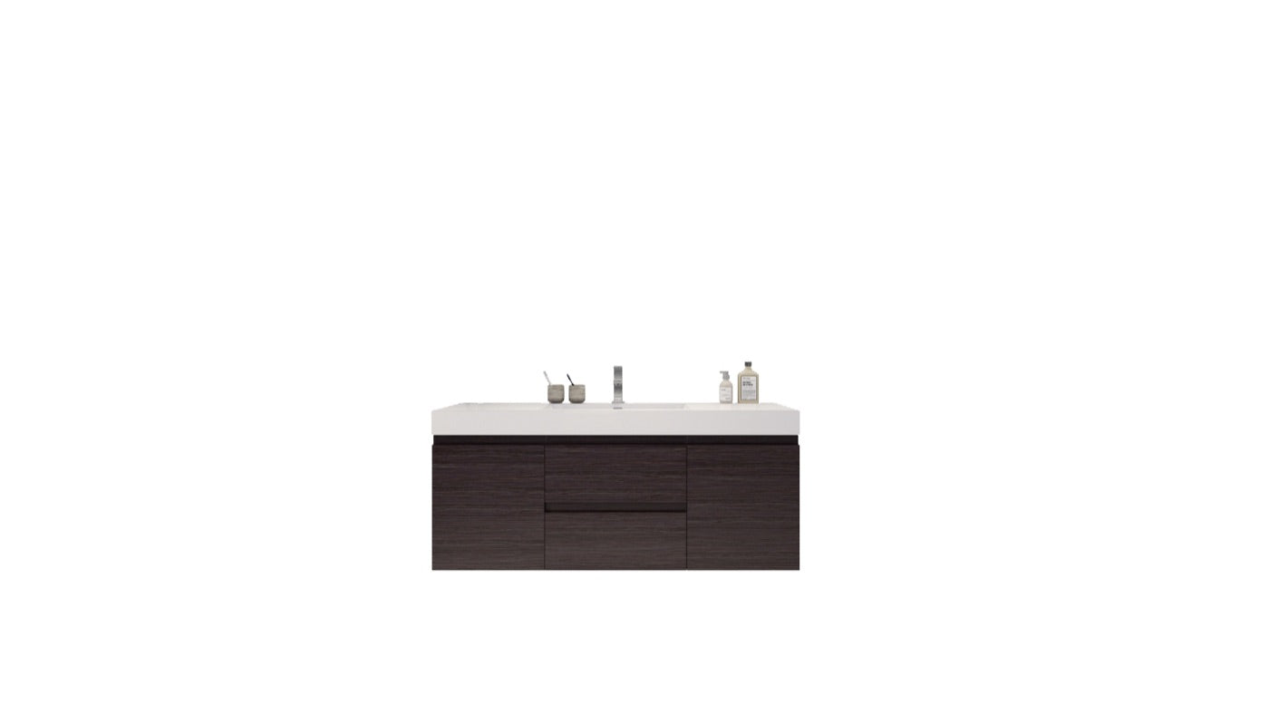 Color: White Oak | MOB 60" Floating Bathroom Vanity with Single Sink image 1