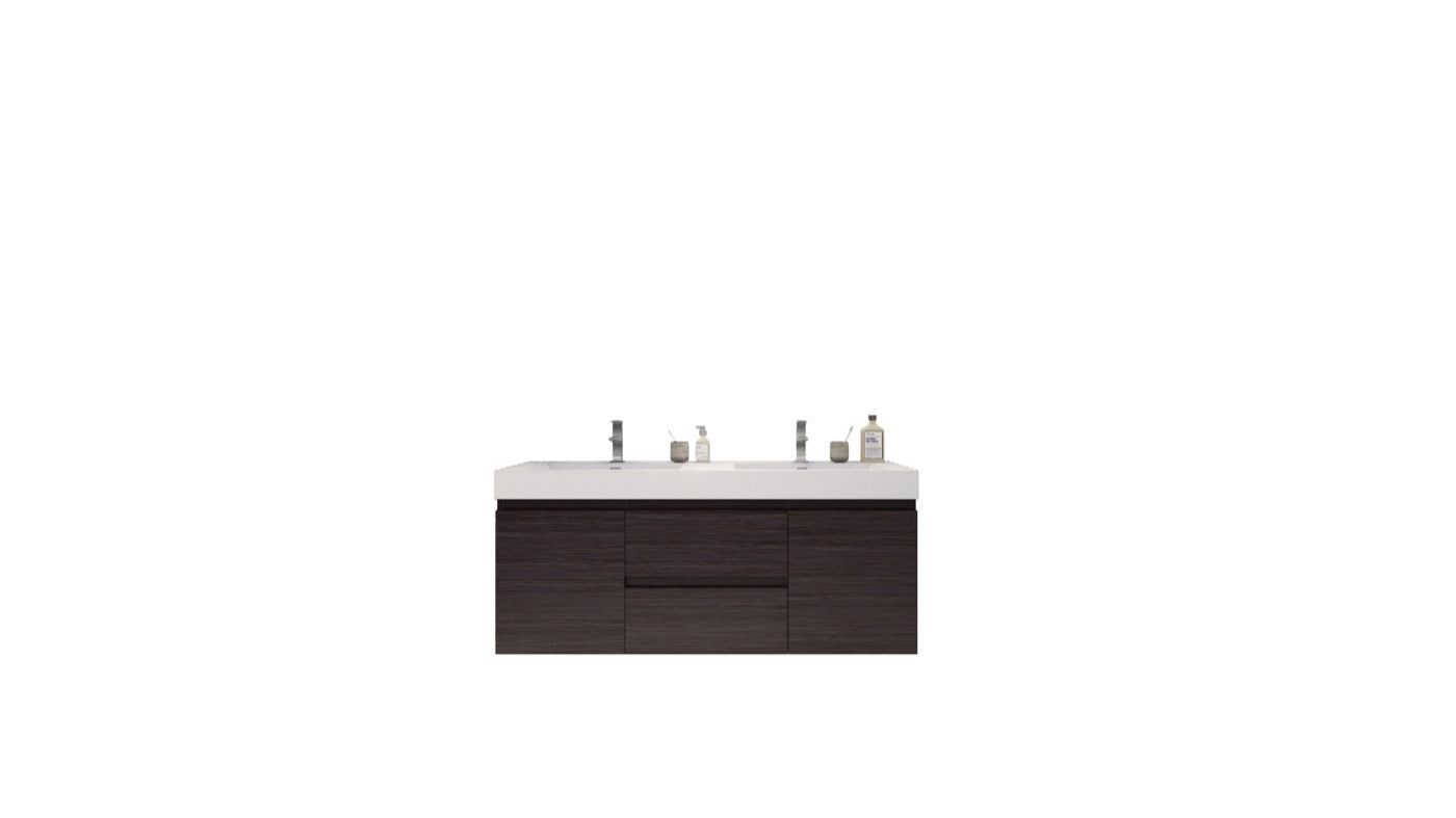 Color: White Oak | MOB 60" Floating Bathroom Vanity with Double Sink image 1