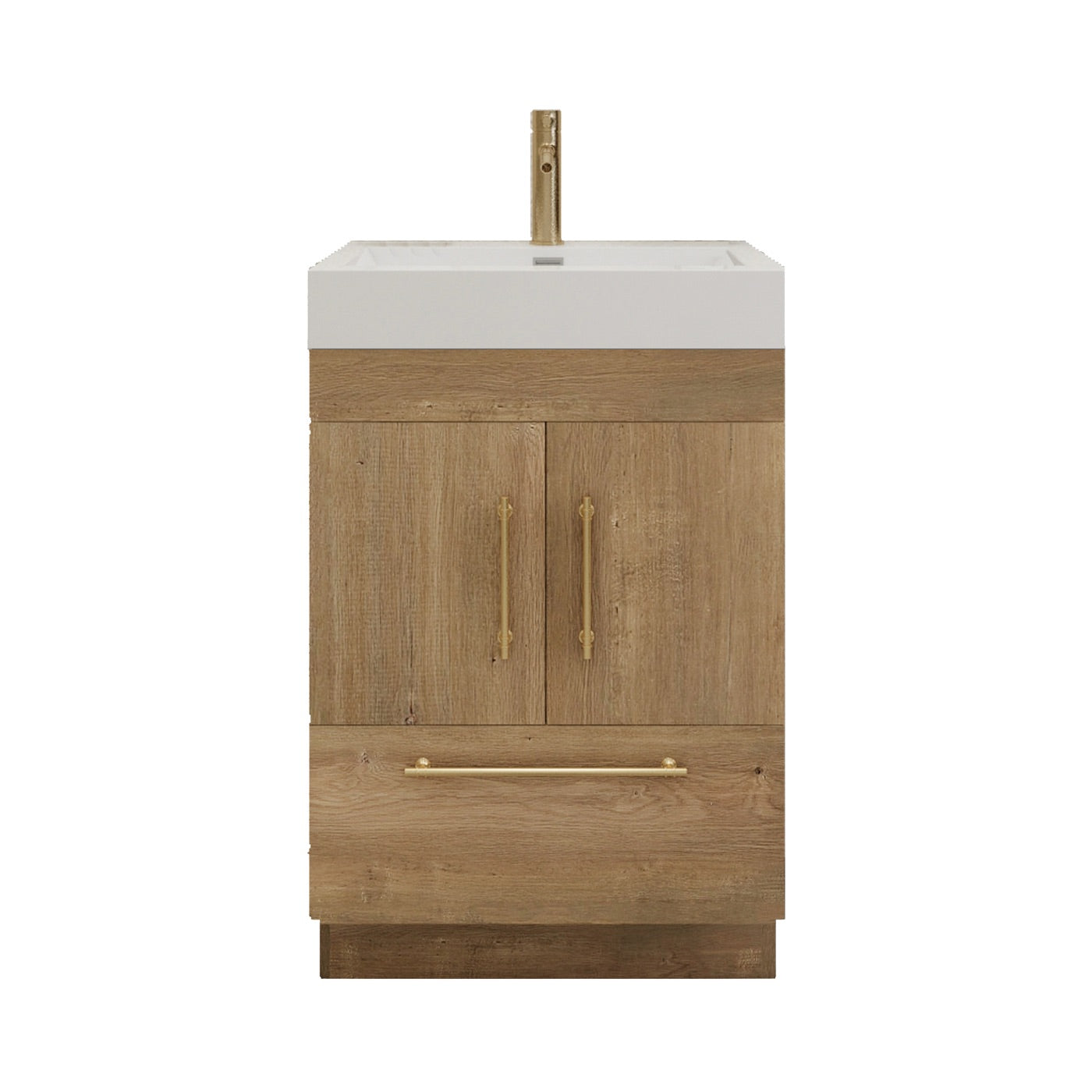 Color: Oak | Elsa 24" Freestanding Bathroom Vanity image 1