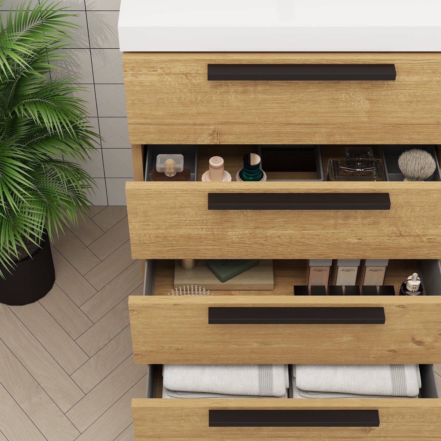 Color: White Oak | Carla 24" Freestanding Bathroom Vanity | Source: Carla24-TO (10).jpg