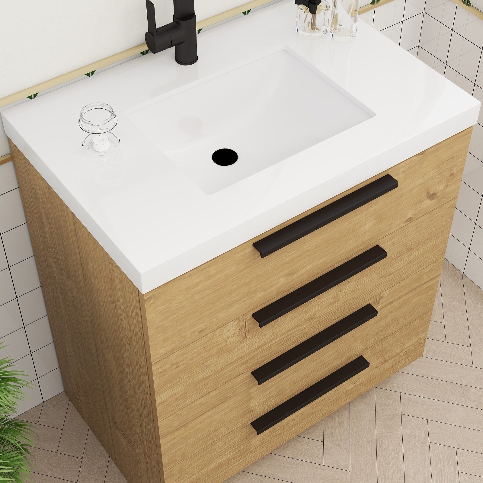 Color: White Oak | Carla 30" Freestanding Bathroom Vanity | Source: Carla30-TO (10).jpg