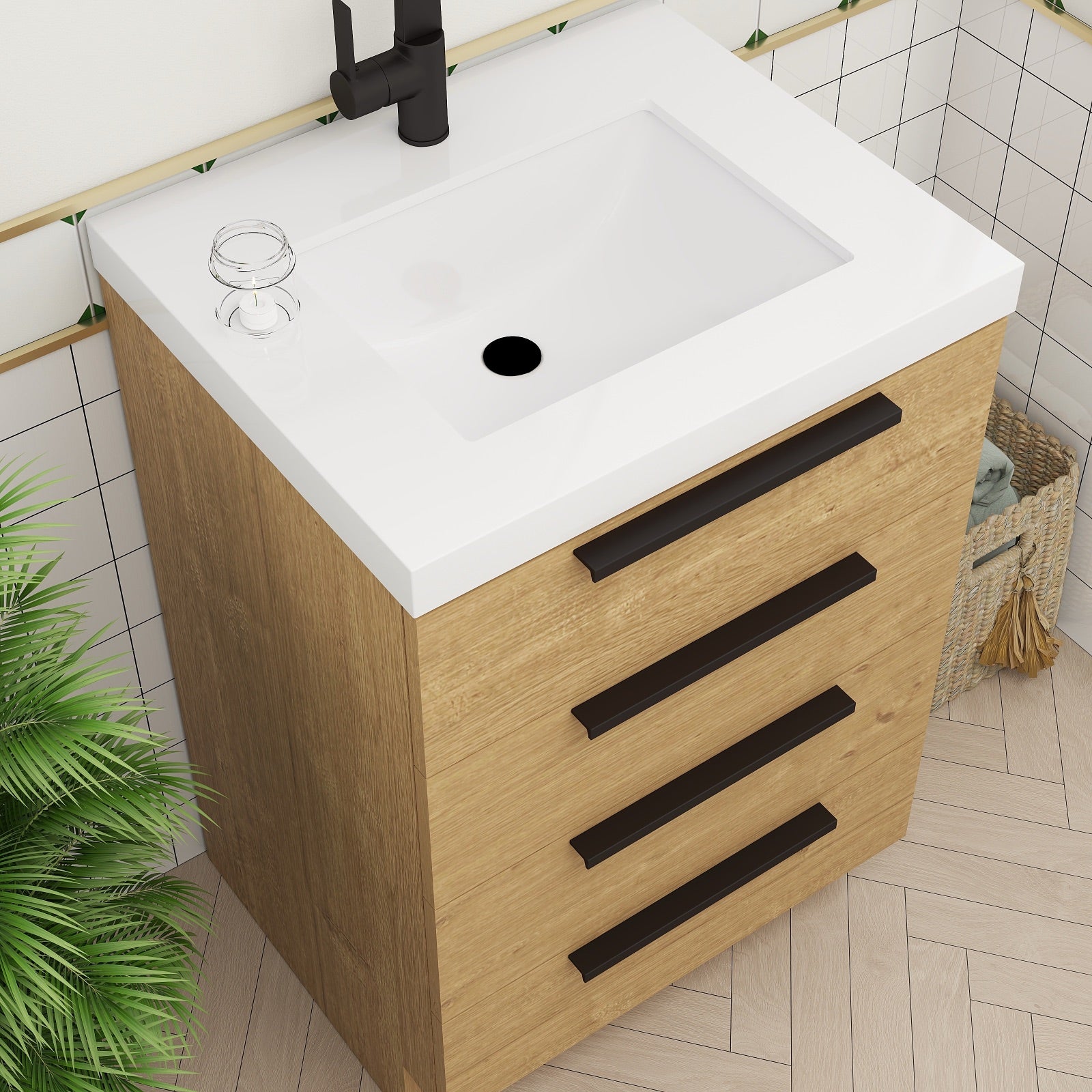 Color: White Oak | Carla 24" Freestanding Bathroom Vanity | Source: Carla24-TO (11).jpg