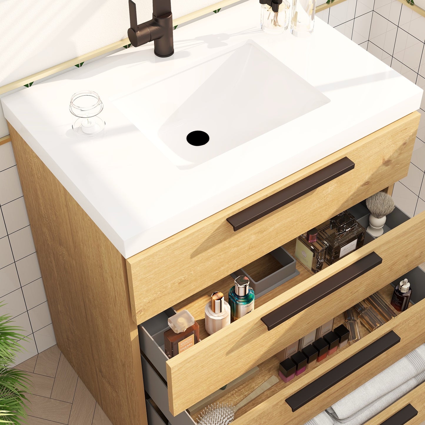 Color: White Oak | Carla 30" Freestanding Bathroom Vanity | Source: Carla30-TO (11).jpg