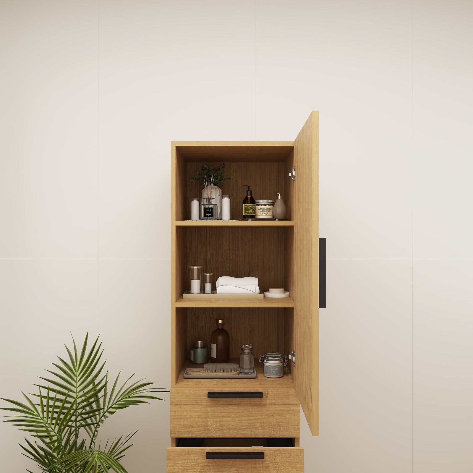 Color: Oak | Carla 20" Freestanding Linen Cabinet | Source: 11.jpg