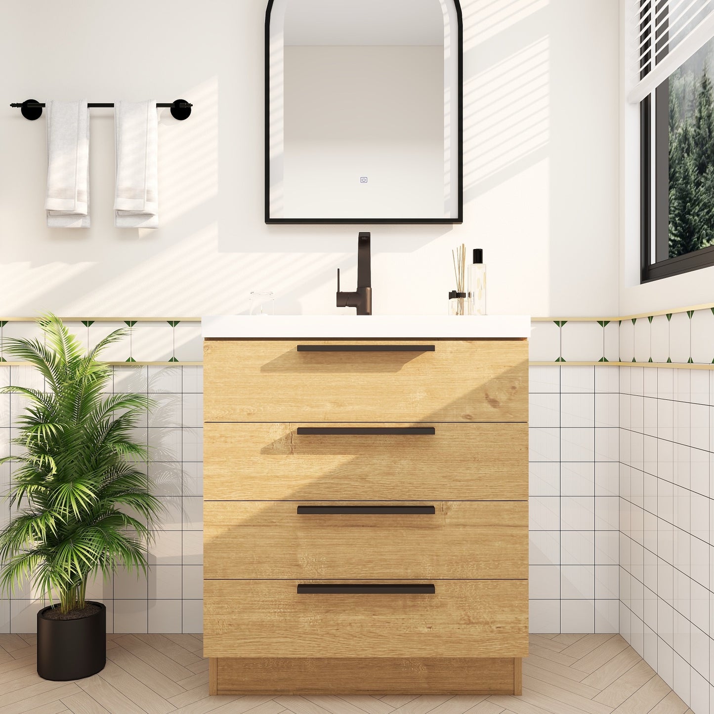 Color: Oak | Carla 30" Freestanding Bathroom Vanity | Source: Carla30-TO (12).jpg