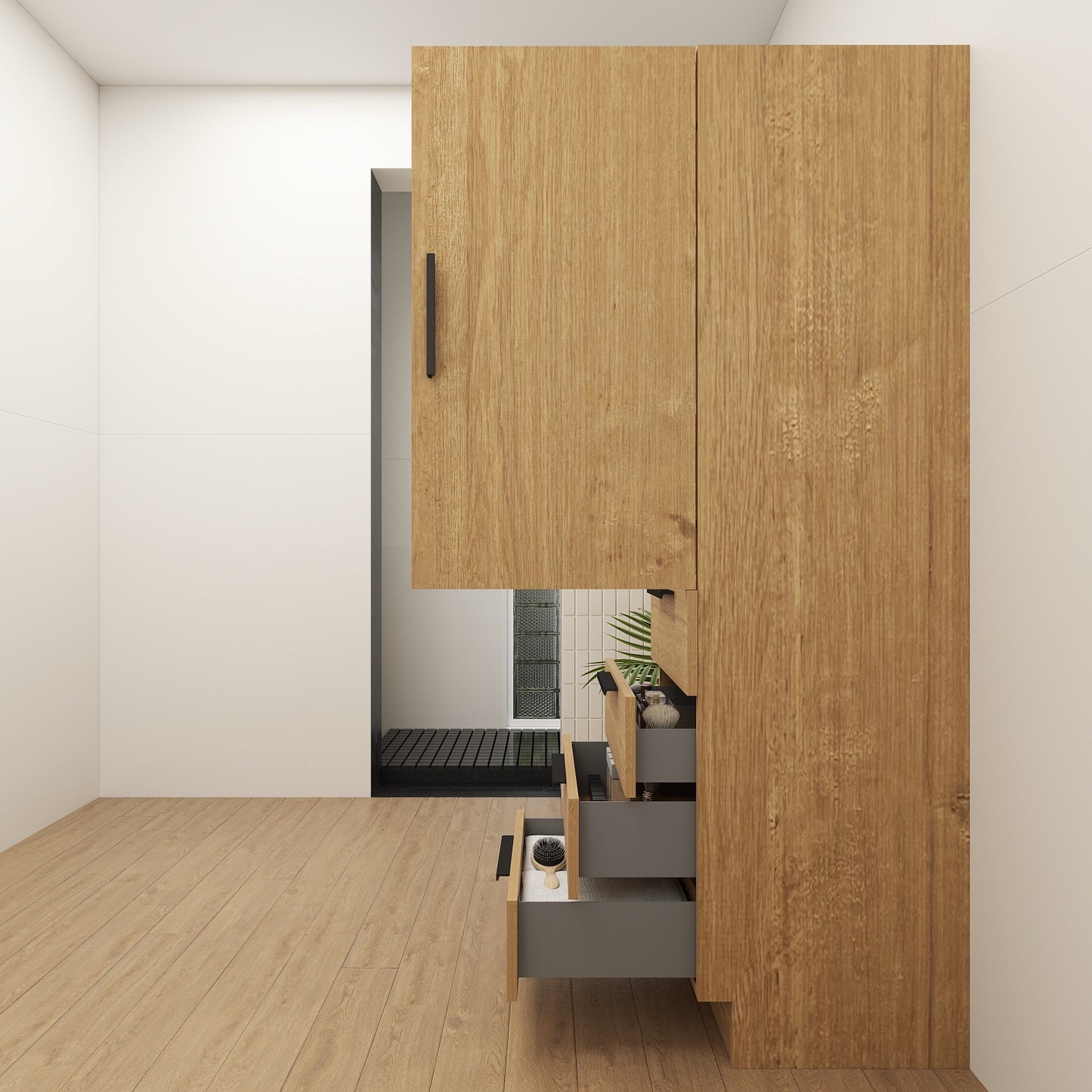 Color: Oak | Carla 20" Freestanding Linen Cabinet | Source: 12.jpg
