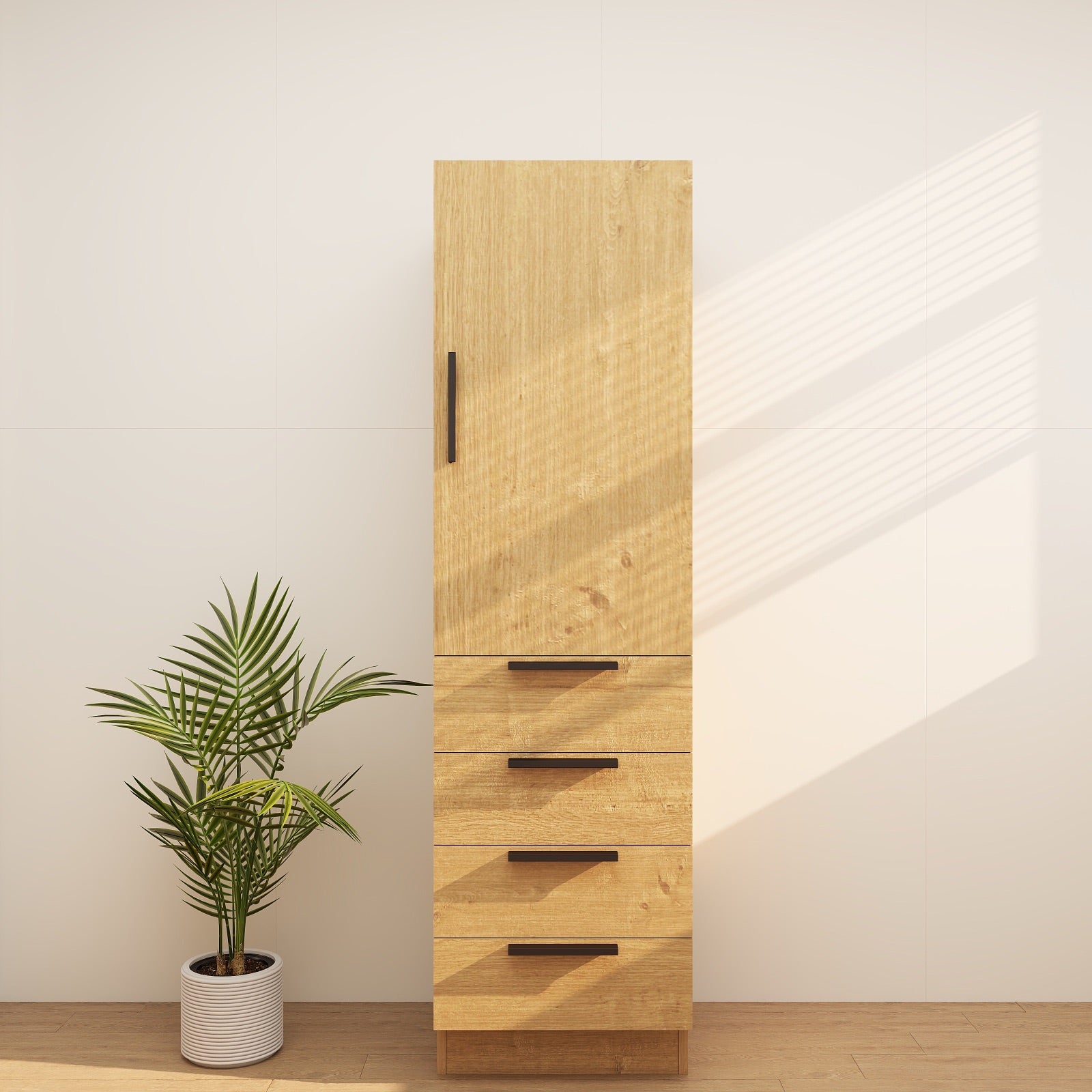 Color: White Oak | Carla 20" Freestanding Linen Cabinet | Source: 14.jpg