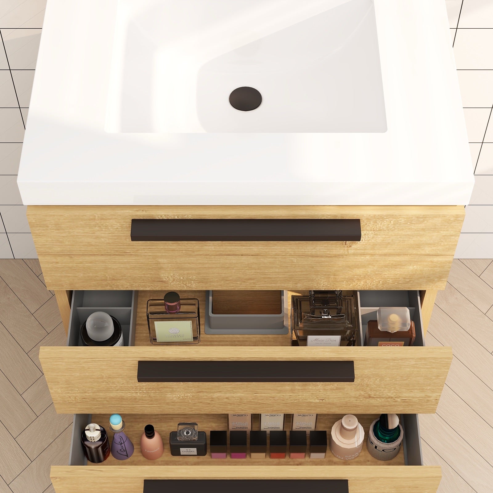 Color: White Oak | Carla 24" Freestanding Bathroom Vanity | Source: Carla24-TO (16).jpg