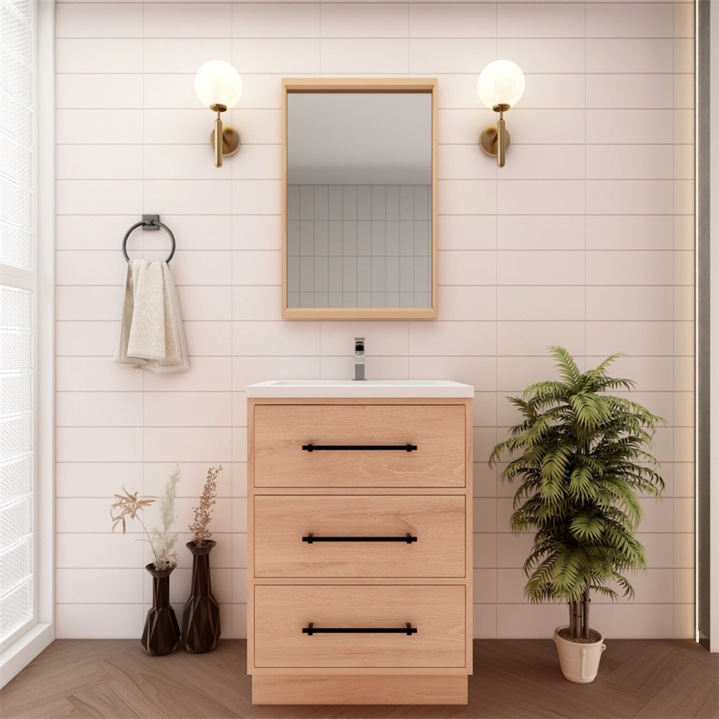 Color: Rosewood | Victoria 24" Freestanding Bathroom Vanity image 2