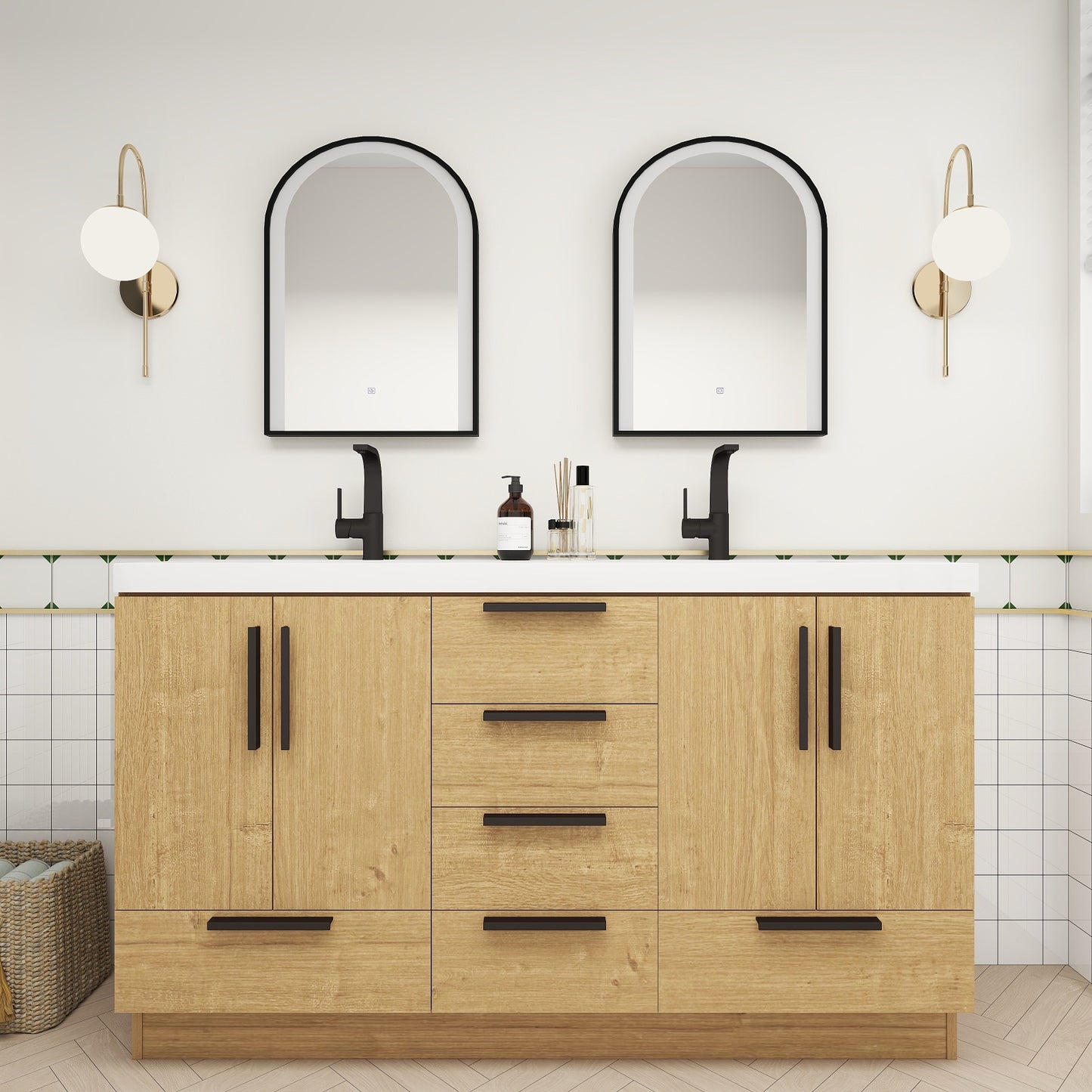 Carla 60" Freestanding Bathroom Vanity with Double Sink image 2