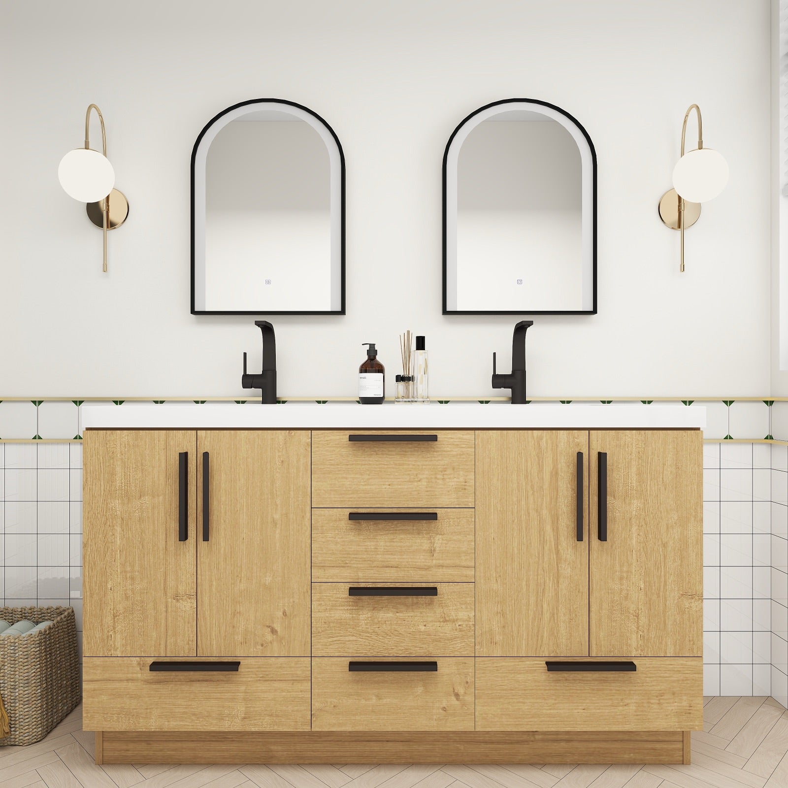 Carla 60" Freestanding Bathroom Vanity with Double Sink image 2