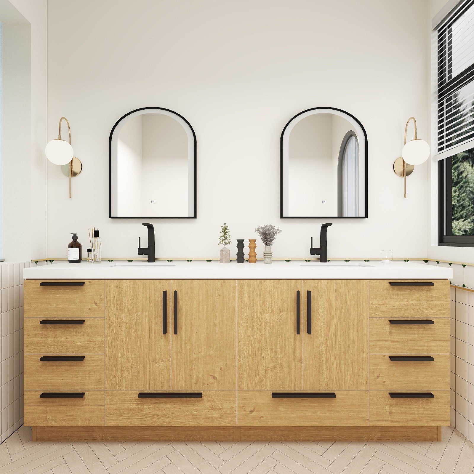 Carla 84" Freestanding Bathroom Vanity with Double Sink image 2
