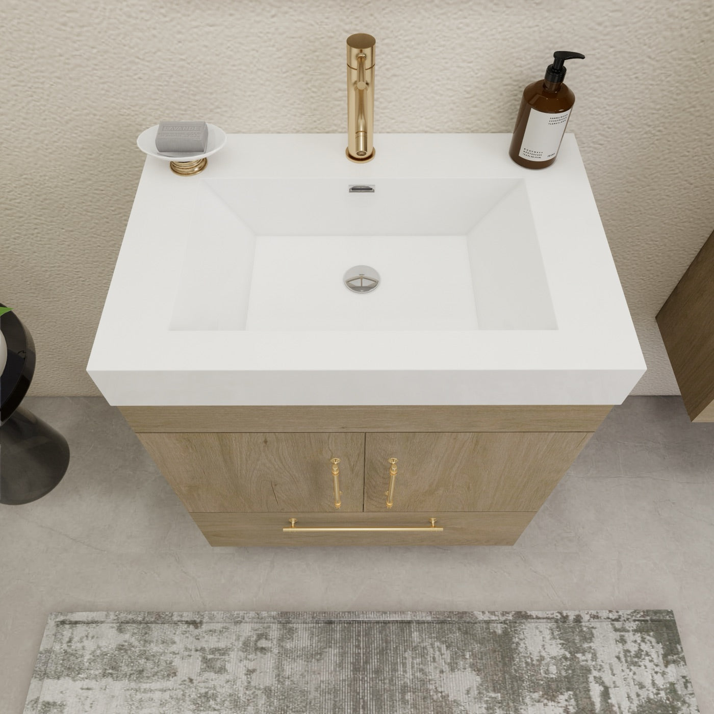 Color: White Oak | Elsa 30" Freestanding Bathroom Vanity image 2