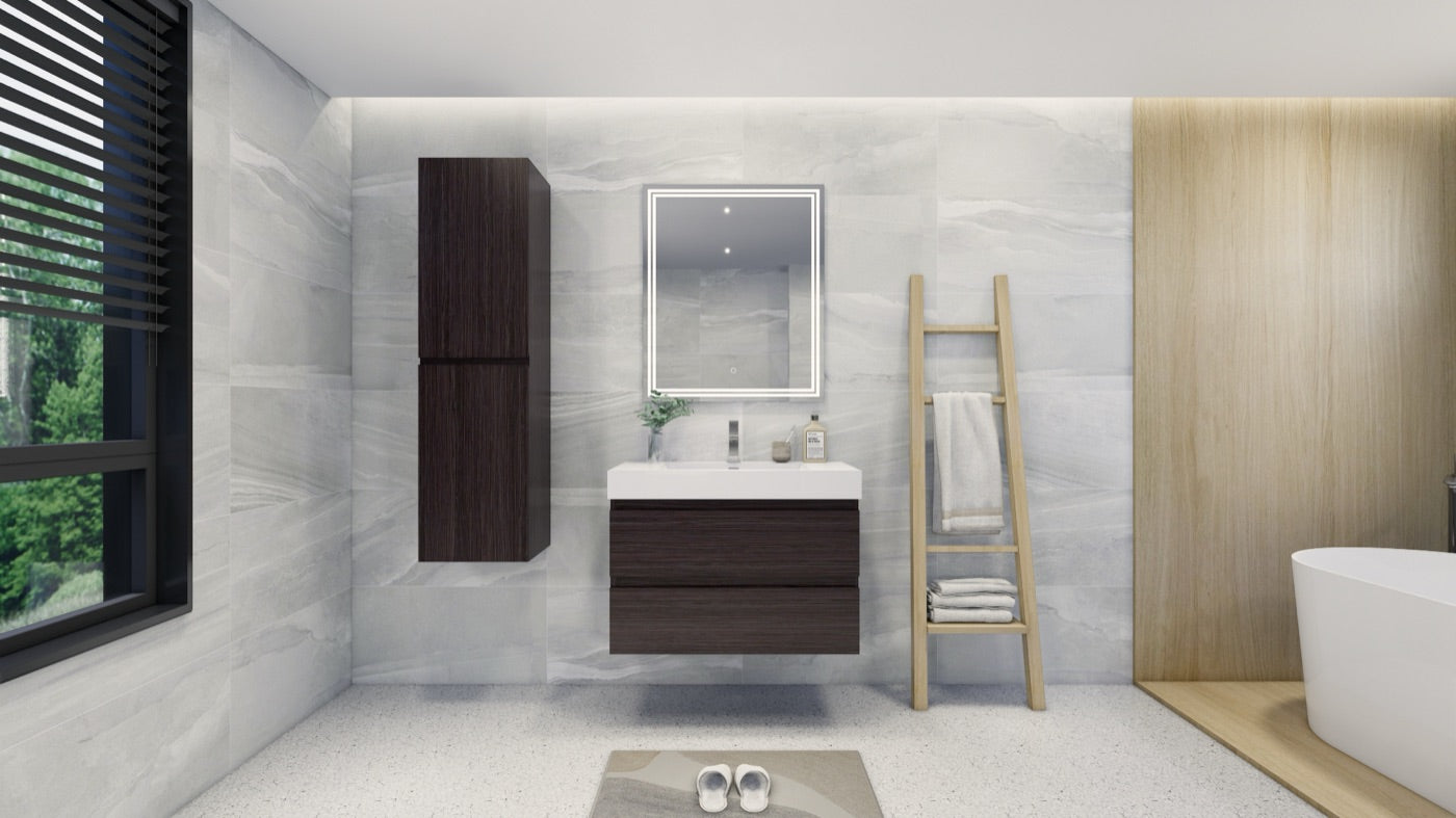 Color: White Oak | MOB 36" Floating Bathroom Vanity image 2