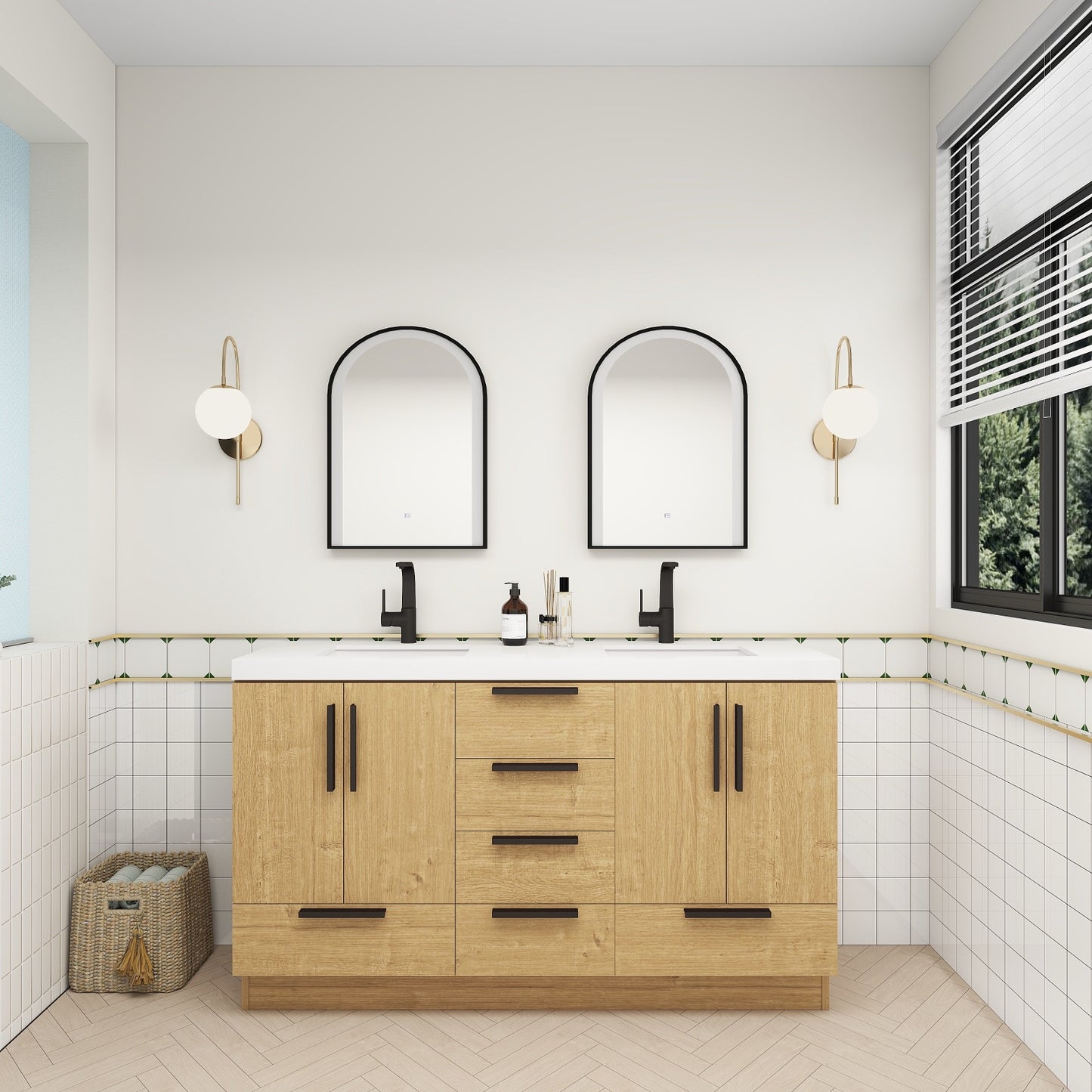 Carla 60" Freestanding Bathroom Vanity with Double Sink image 3