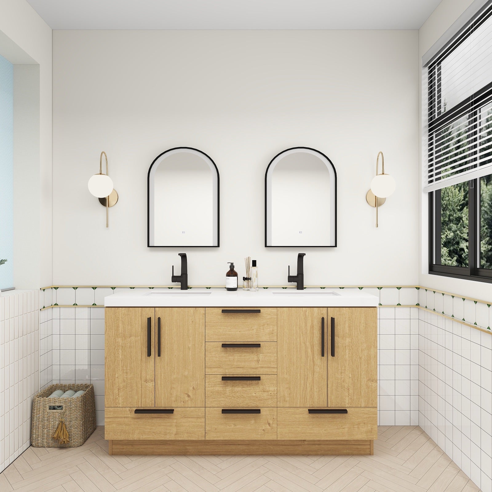 Carla 60" Freestanding Bathroom Vanity with Double Sink image 3