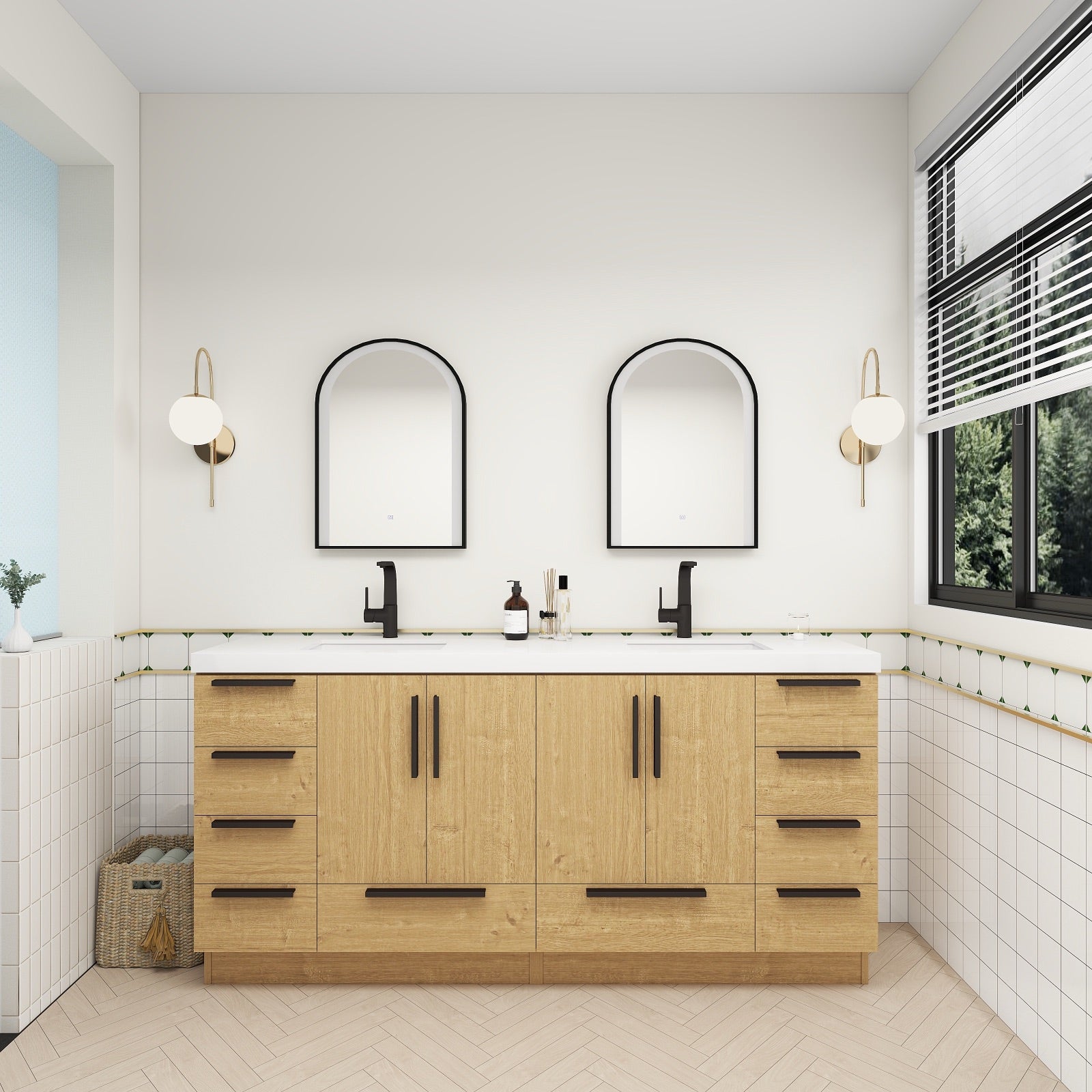 Carla 72" Freestanding Bathroom Vanity with Double Sink image 3