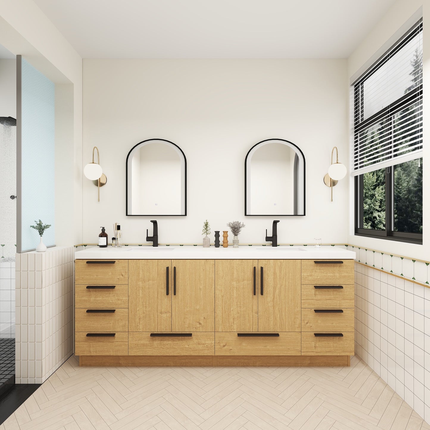 Carla 84" Freestanding Bathroom Vanity with Double Sink image 3