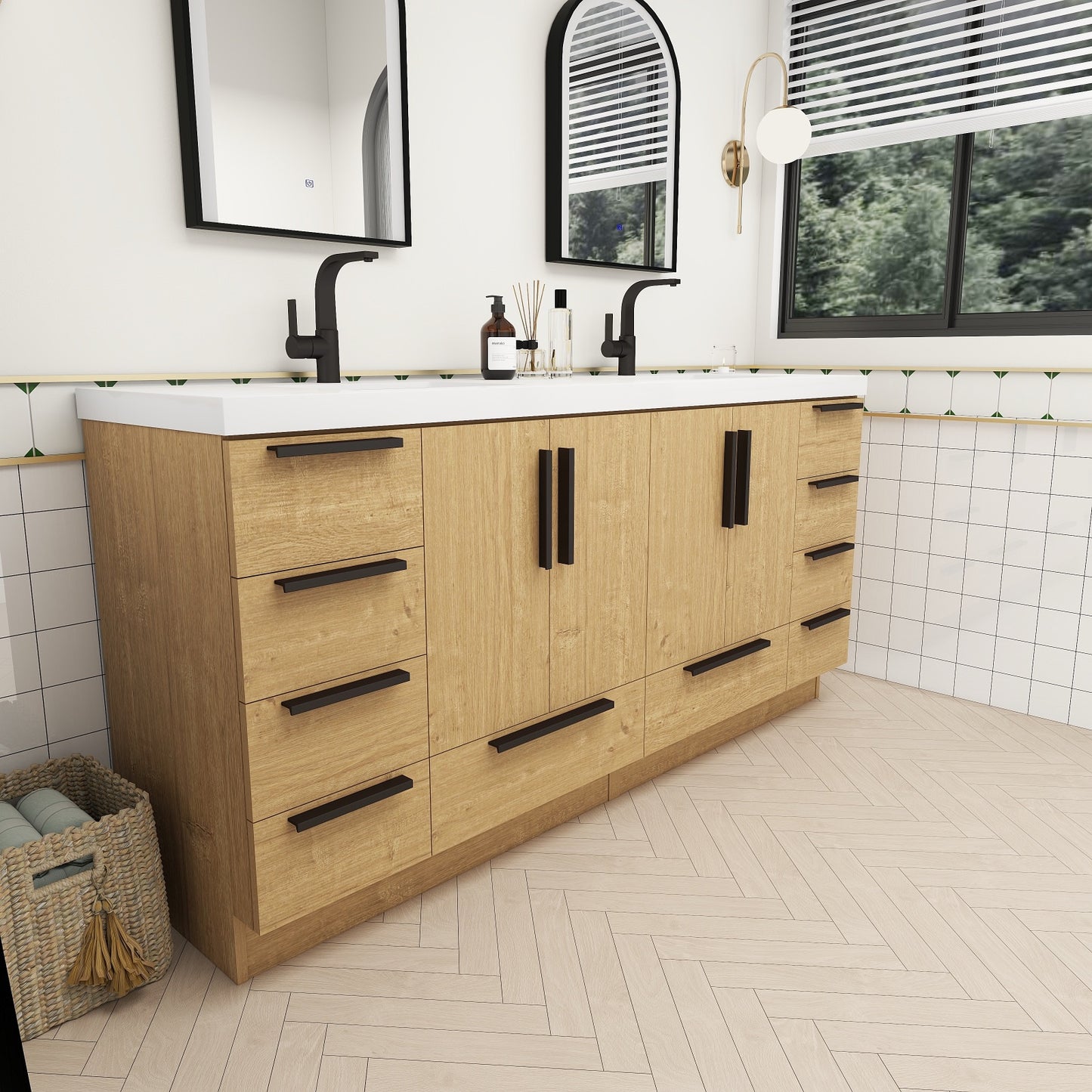 Carla 72" Freestanding Bathroom Vanity with Double Sink image 4