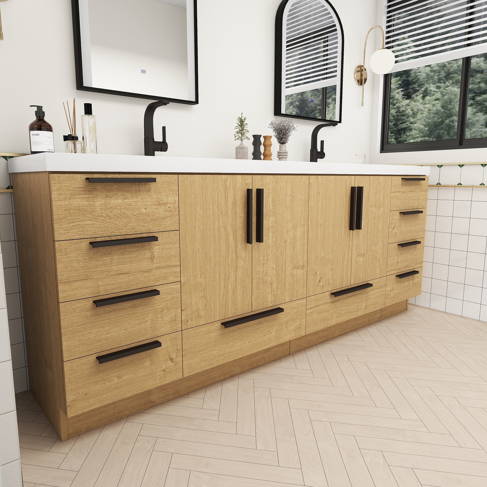 Carla 84" Freestanding Bathroom Vanity with Double Sink image 4