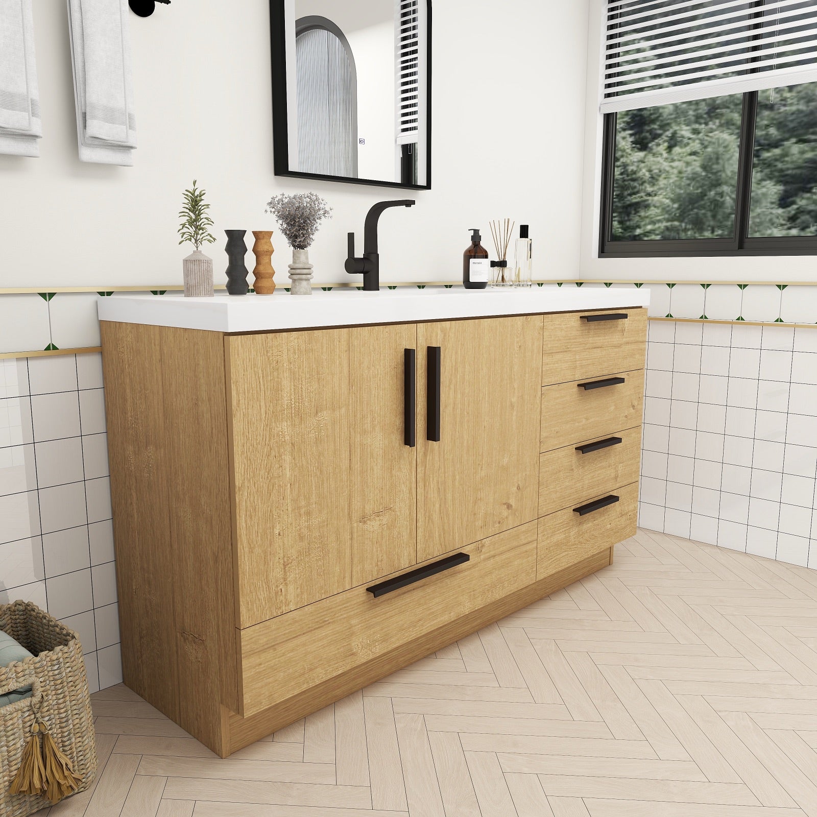 Carla 60" Freestanding Bathroom Vanity with Single Sink image 5