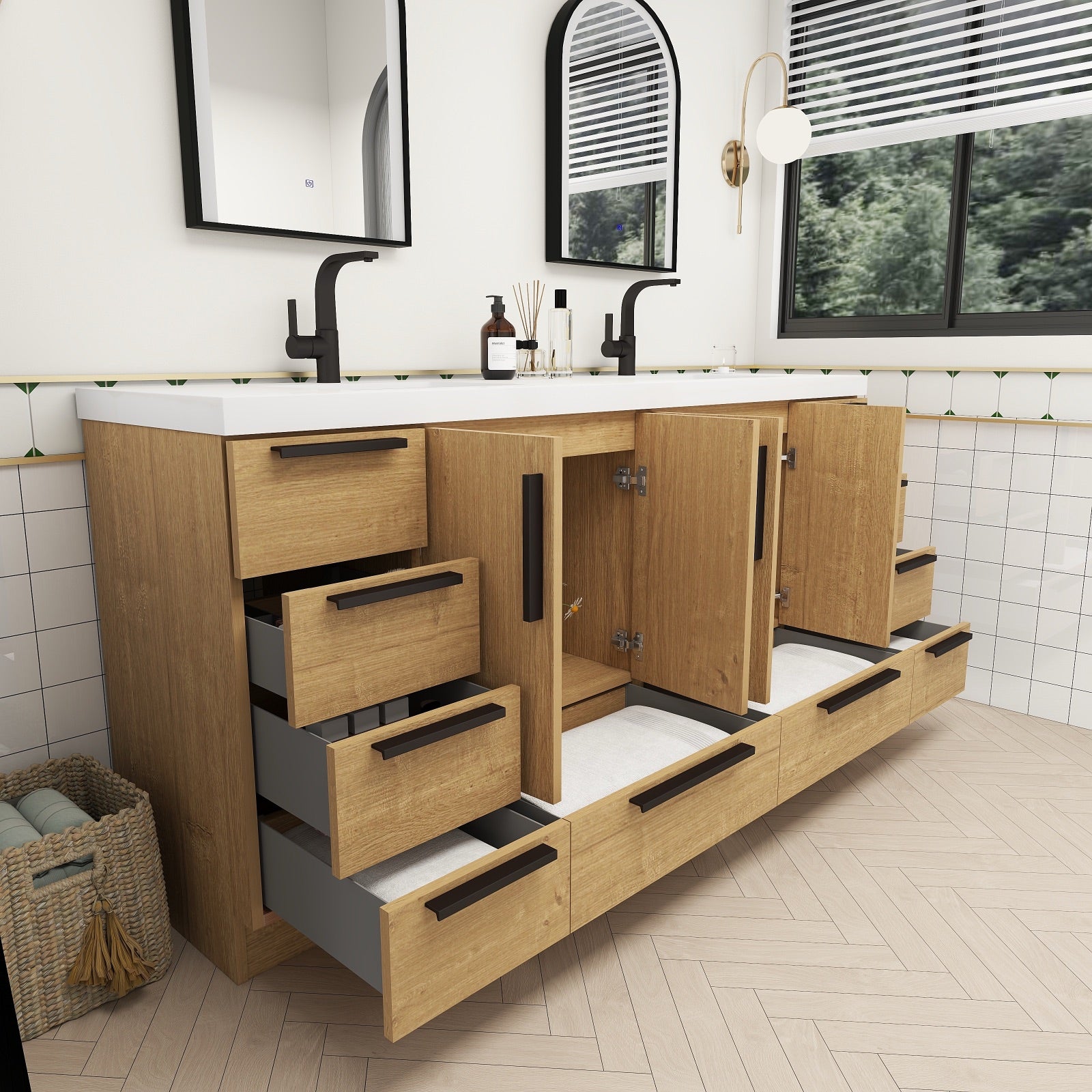 Carla 72" Freestanding Bathroom Vanity with Double Sink image 5