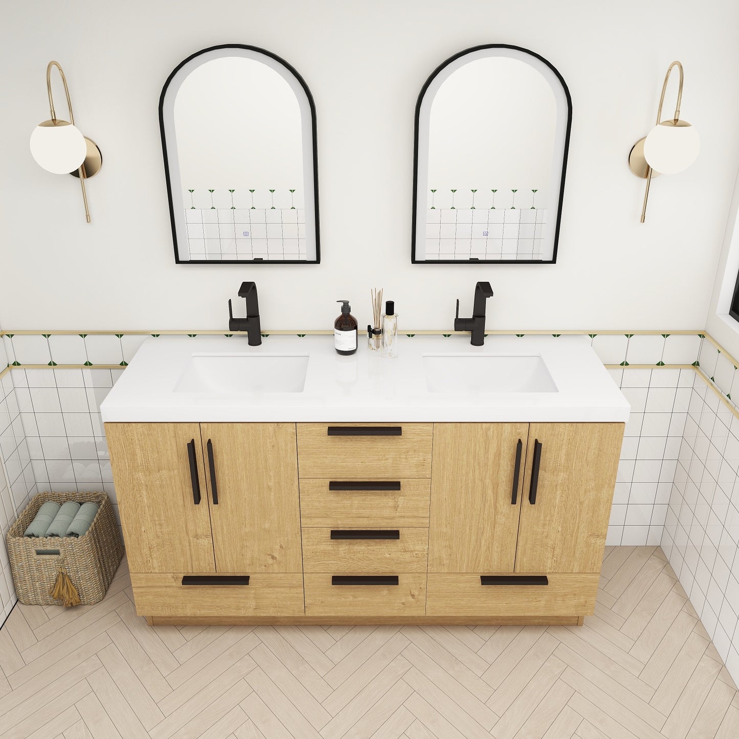 Carla 60" Freestanding Bathroom Vanity with Double Sink image 6