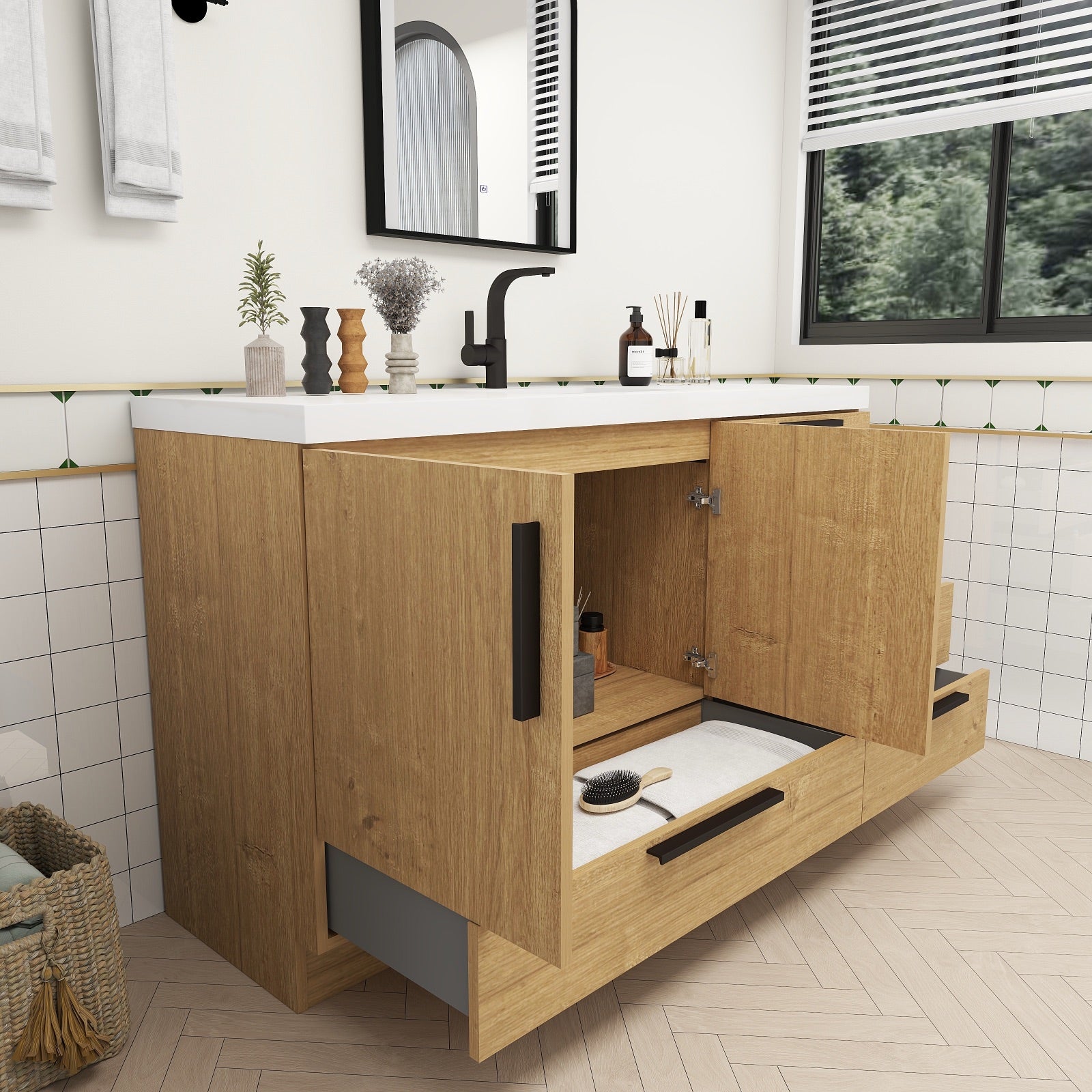 Carla 60" Freestanding Bathroom Vanity with Single Sink image 6