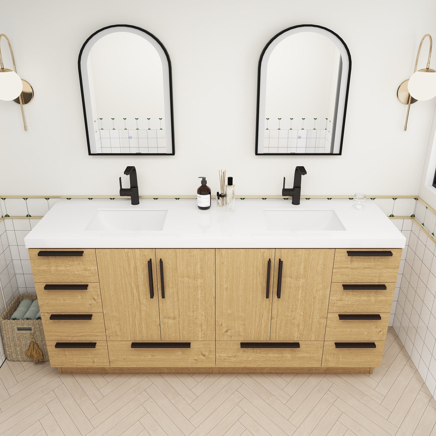 Carla 72" Freestanding Bathroom Vanity with Double Sink image 6