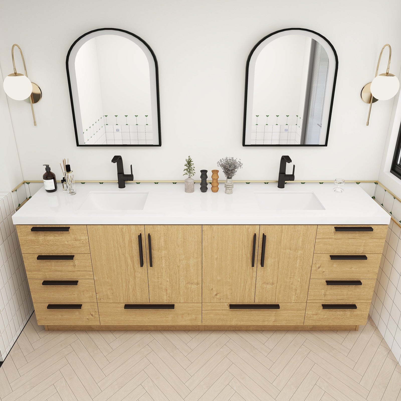 Carla 84" Freestanding Bathroom Vanity with Double Sink image 6