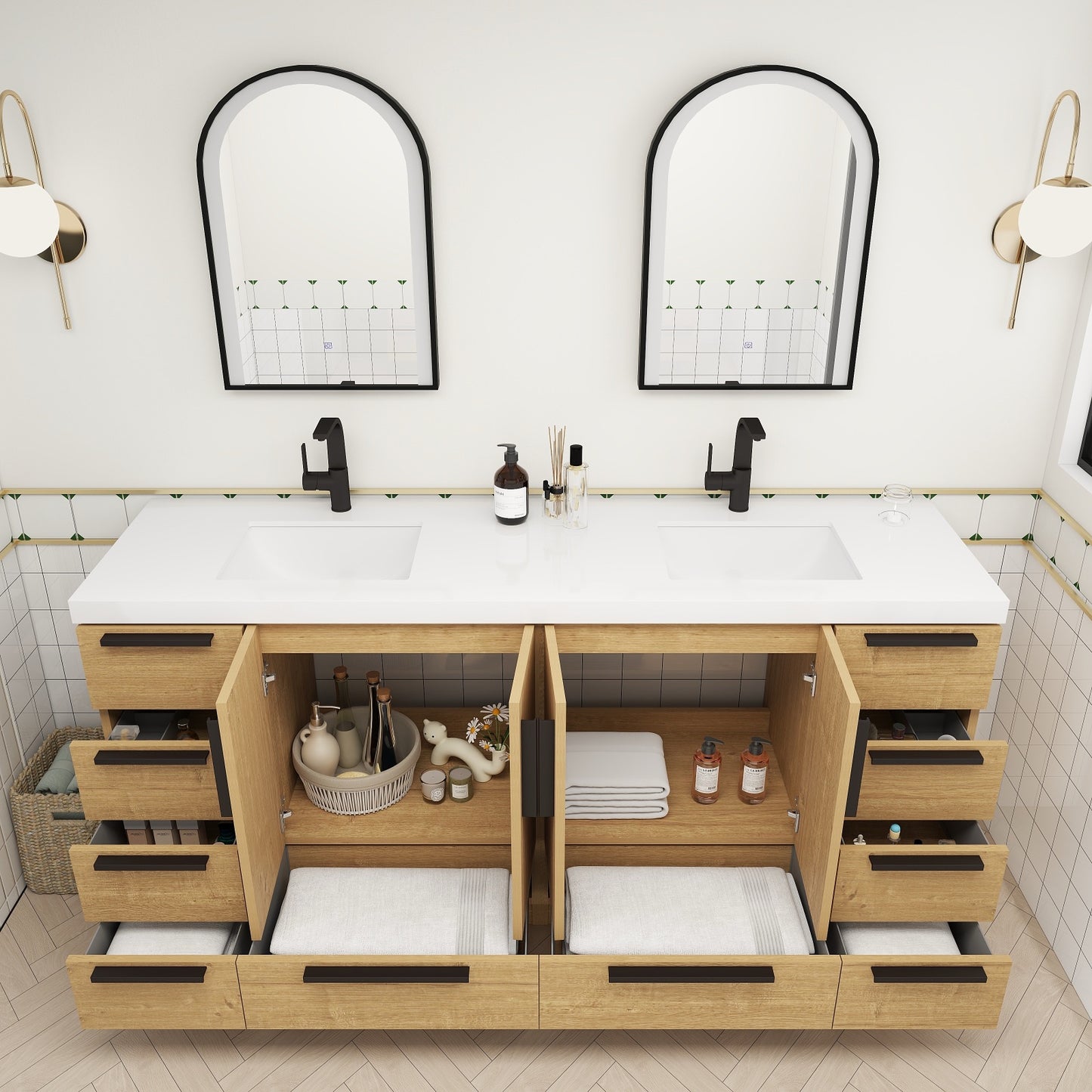 Carla 72" Freestanding Bathroom Vanity with Double Sink image 7