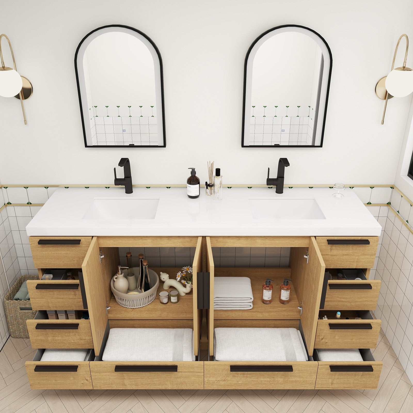 Carla 72" Freestanding Bathroom Vanity with Double Sink image 7