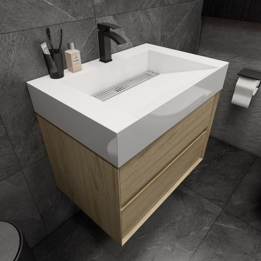MAX 30" Floating Bathroom Vanity with FLX16 Acrylic Sink